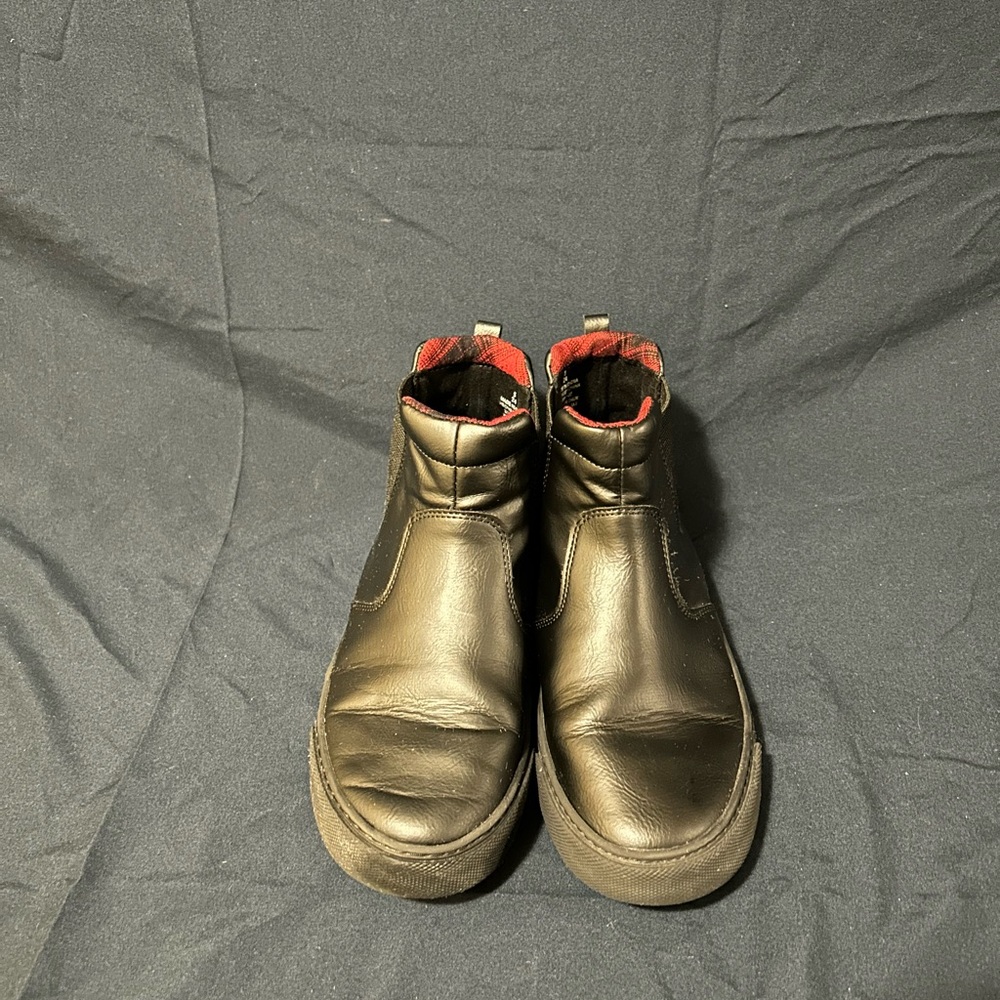 Old Navy Black Boots with Red Interior